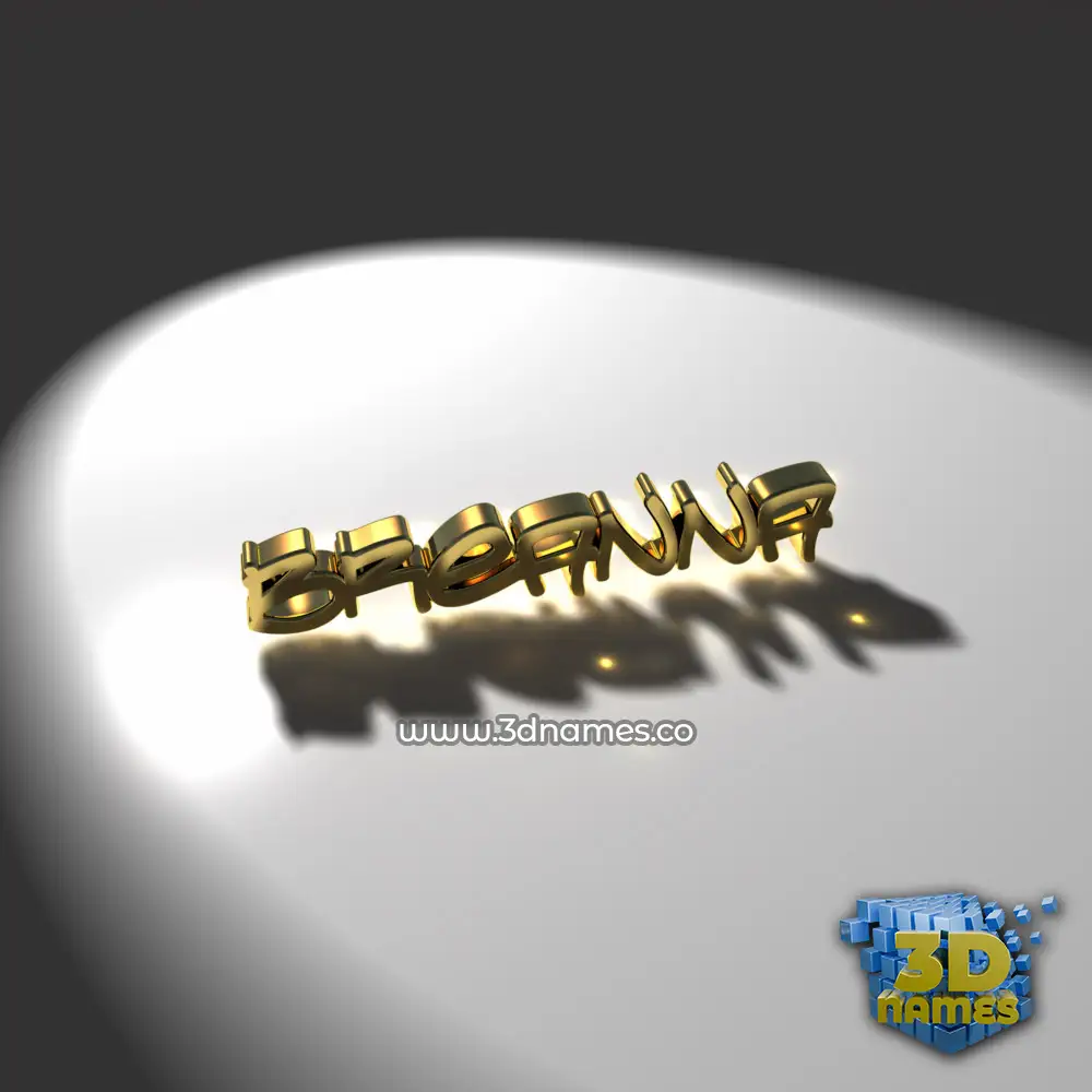 breanna in Gold Shine style - 3D name wallpaper