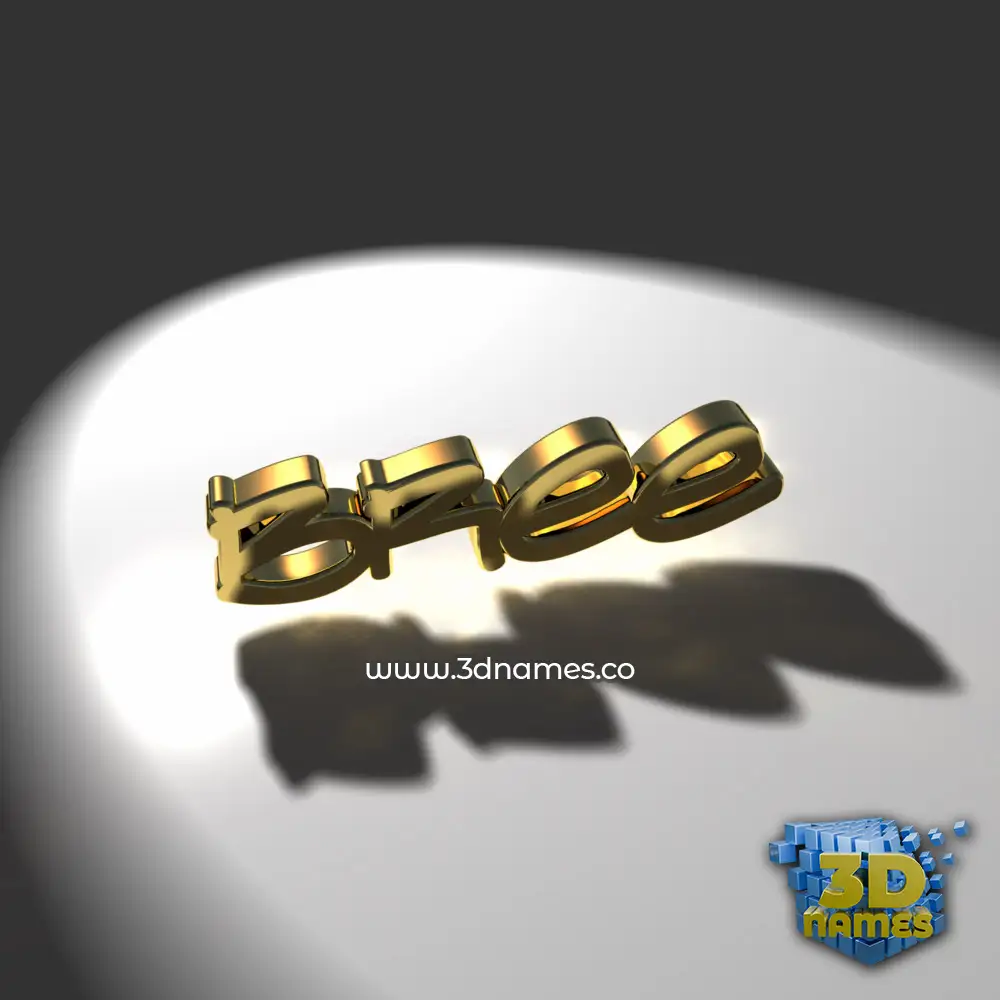 bree in Gold Shine style - 3D name wallpaper