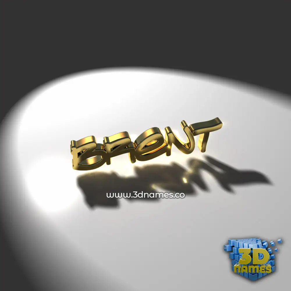 brent in Gold Shine style - 3D name wallpaper