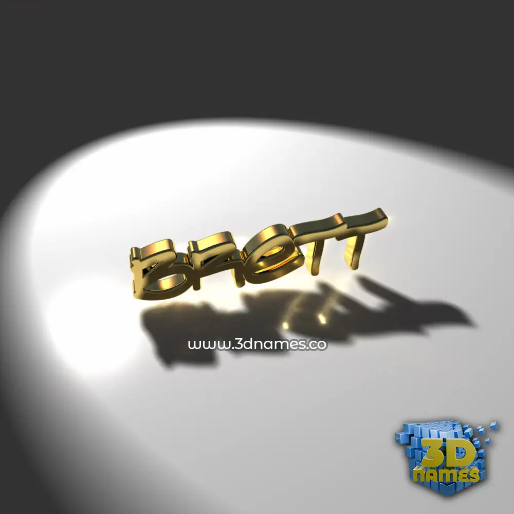 brett in Gold Shine style - 3D name wallpaper