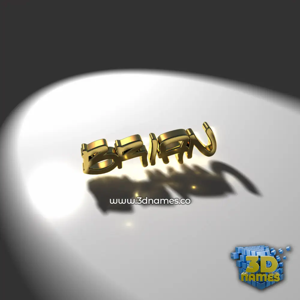 brian in Gold Shine style - 3D name wallpaper
