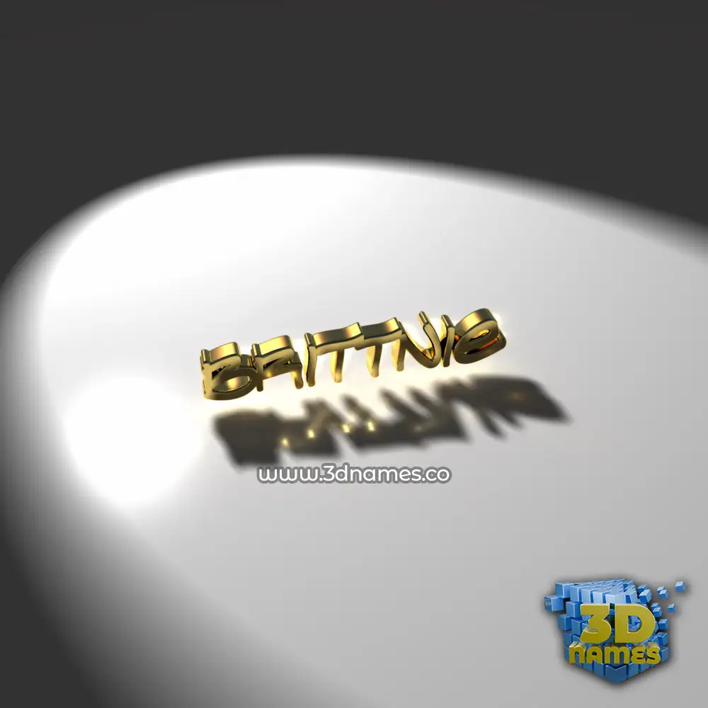 brittnie in Gold Shine style - 3D name wallpaper