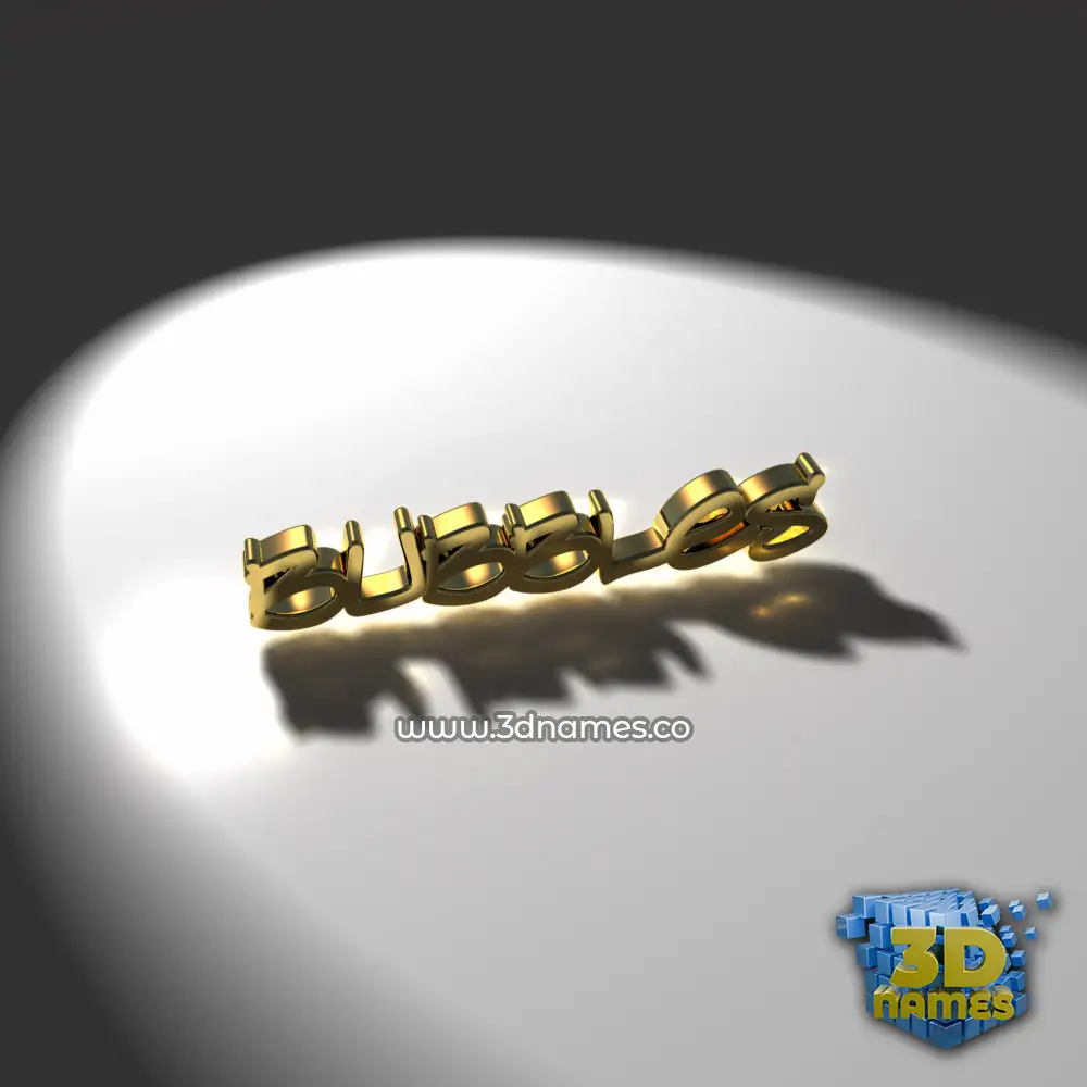 bubbles in Gold Shine style - 3D name wallpaper