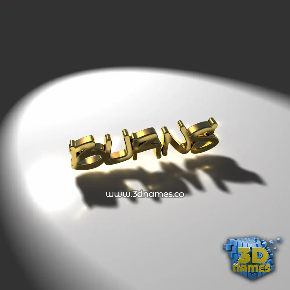 burns in Gold Shine style - 3D name wallpaper