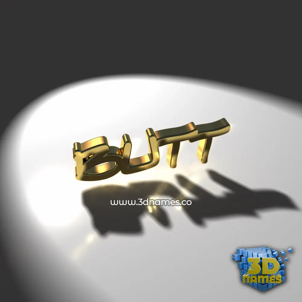 butt in Gold Shine style - 3D name wallpaper