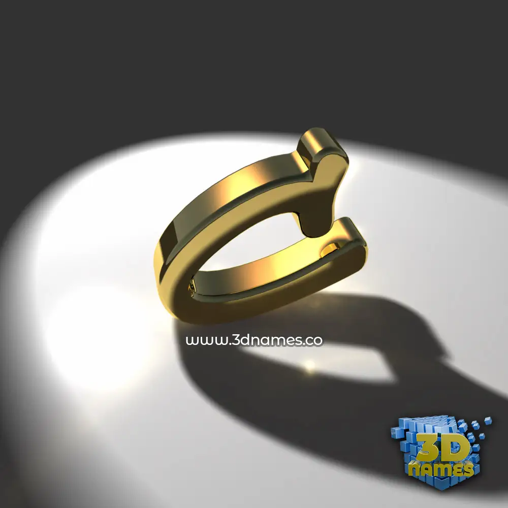 c in Gold Shine style - 3D name wallpaper