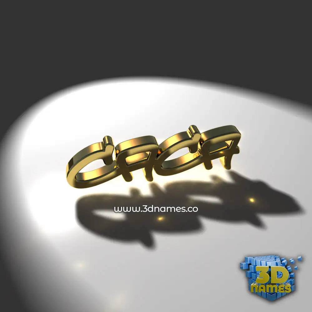 caca in Gold Shine style - 3D name wallpaper