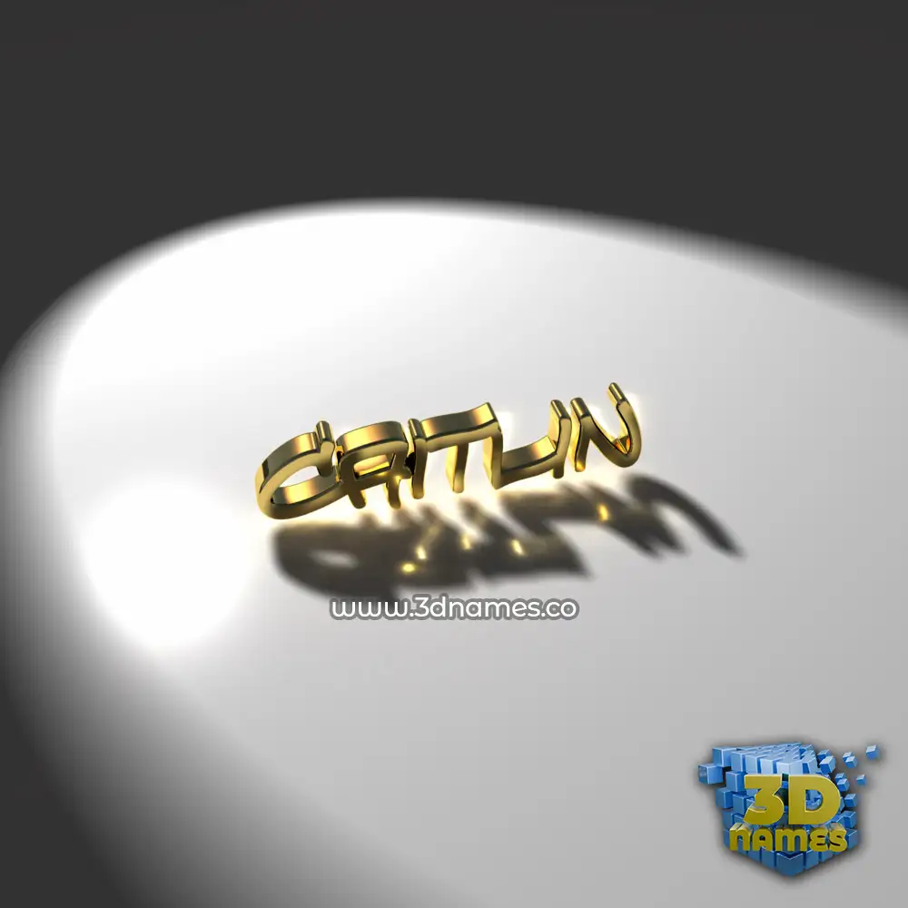 caitlin in Gold Shine style - 3D name wallpaper