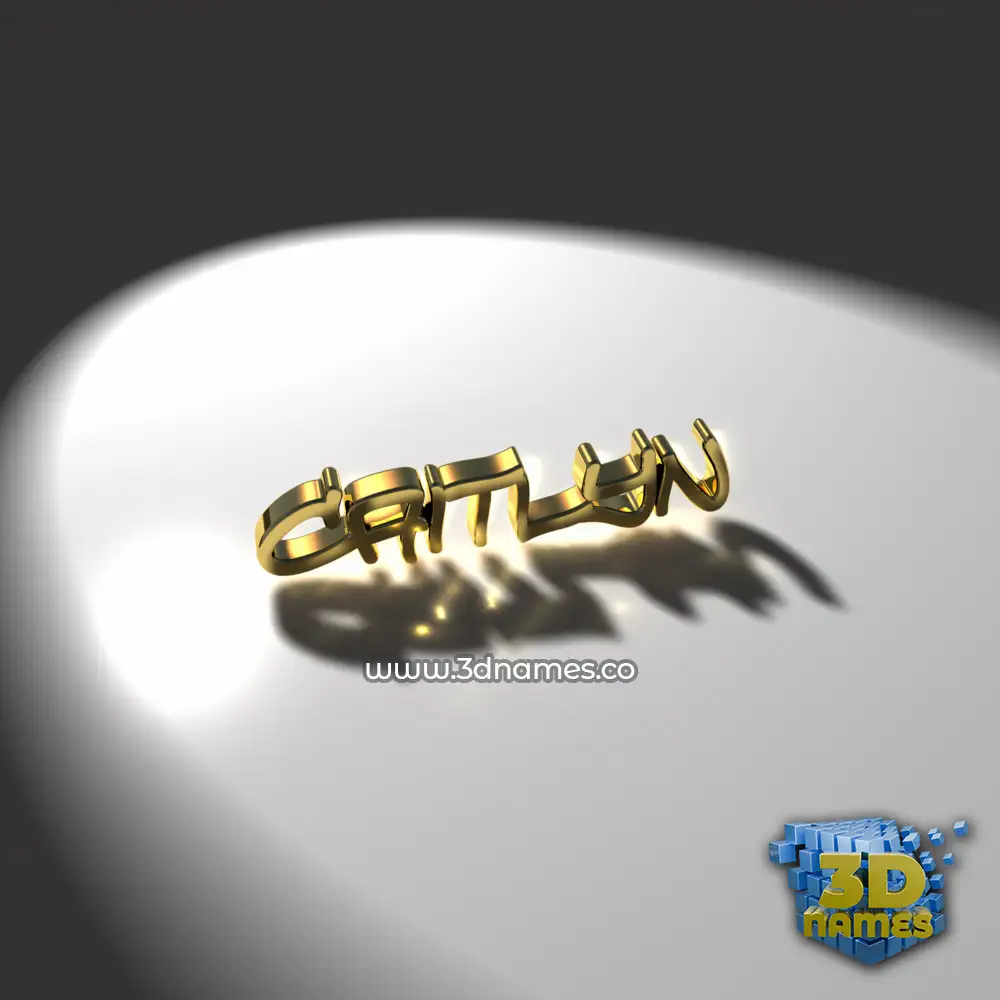 caitlyn in Gold Shine style - 3D name wallpaper