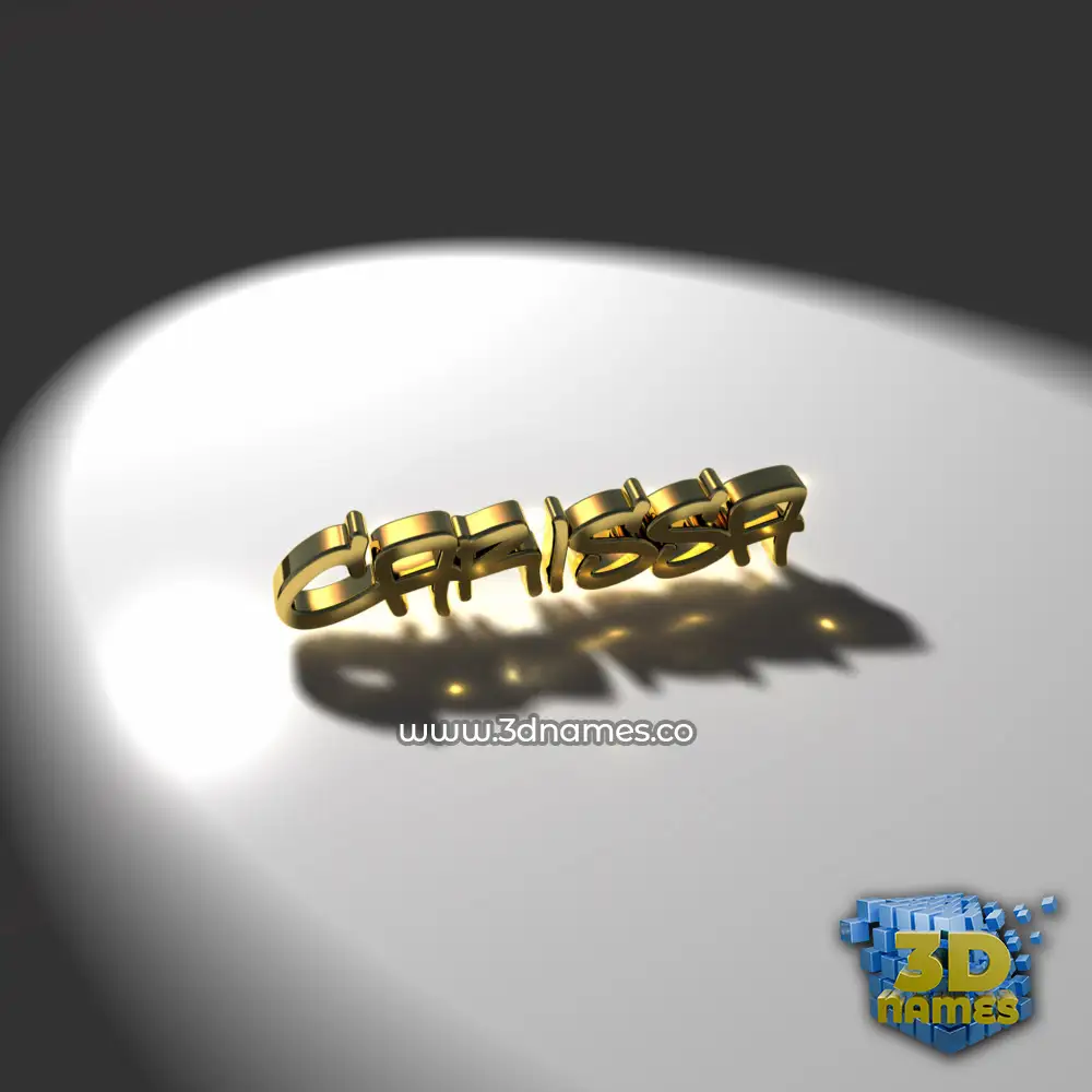 carissa in Gold Shine style - 3D name wallpaper