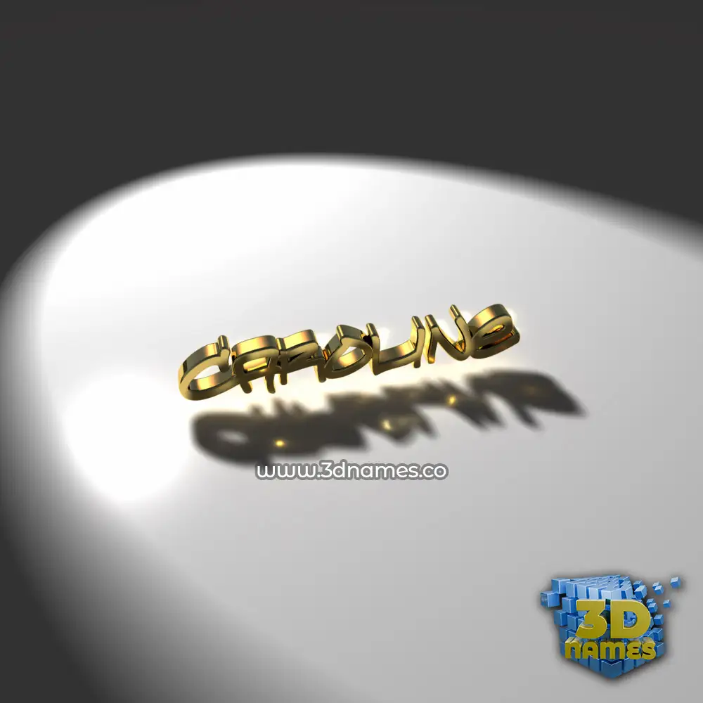 caroline in Gold Shine style - 3D name wallpaper