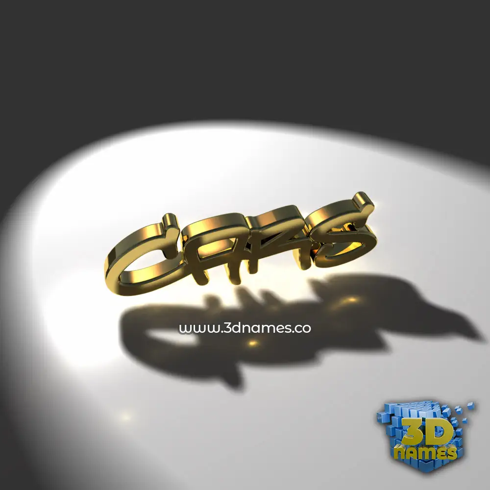 cars in Gold Shine style - 3D name wallpaper