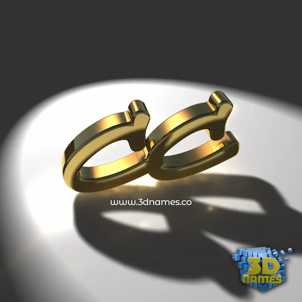 cc in Gold Shine style - 3D name wallpaper