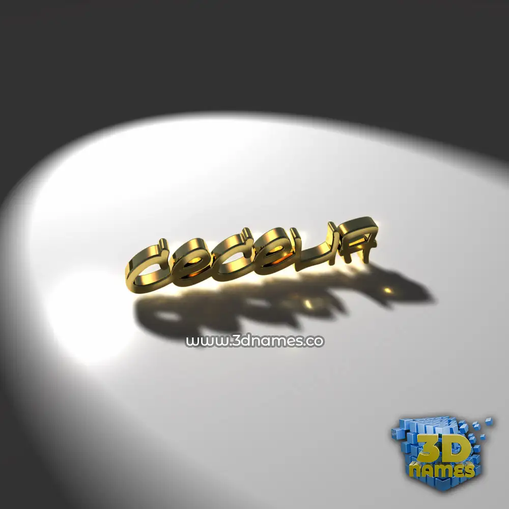 cecelia in Gold Shine style - 3D name wallpaper