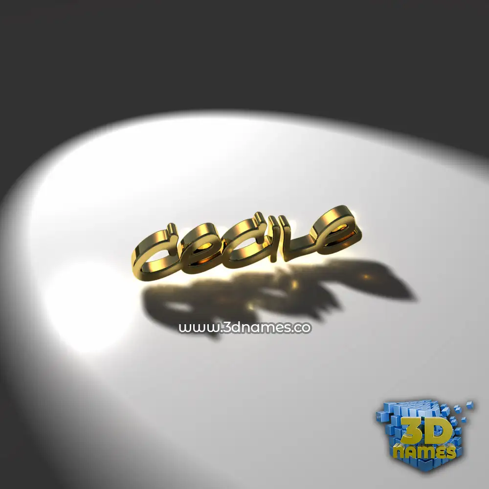 cecile in Gold Shine style - 3D name wallpaper