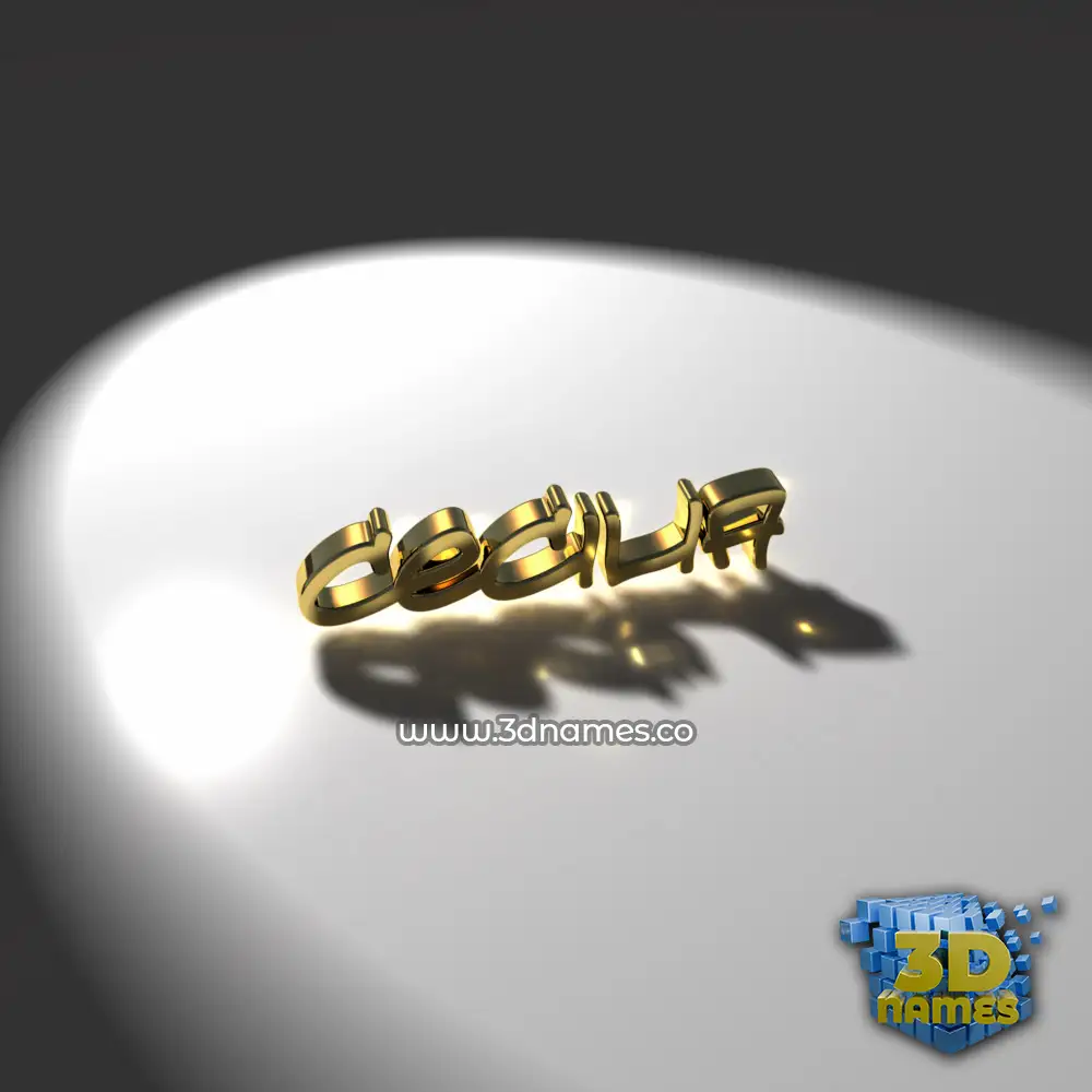 cecilia in Gold Shine style - 3D name wallpaper