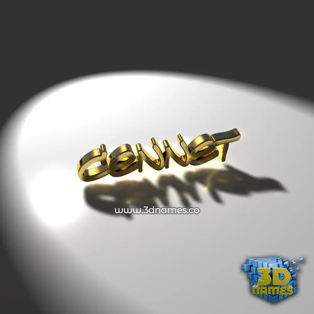 cennet in Gold Shine style - 3D name wallpaper