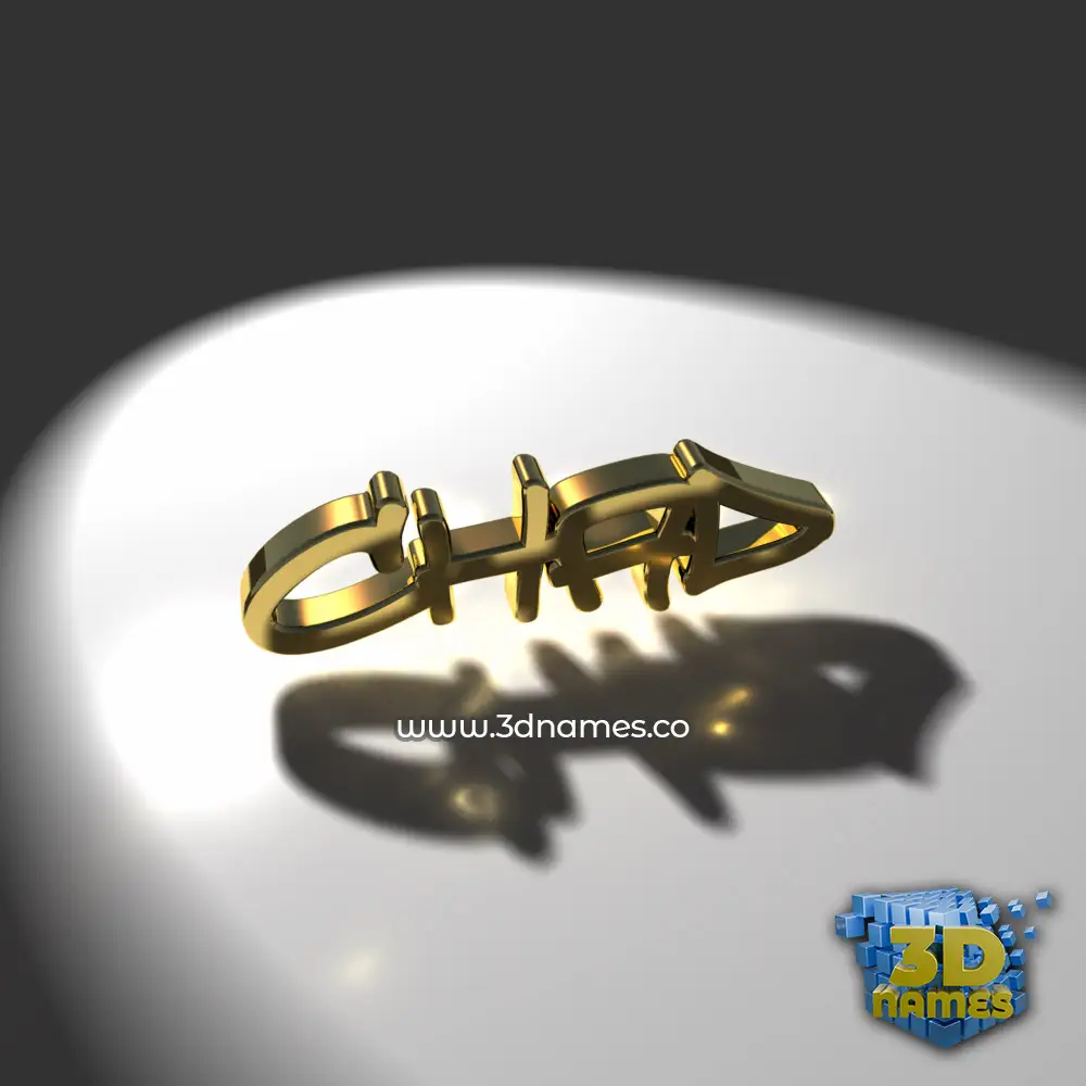 chad in Gold Shine style - 3D name wallpaper