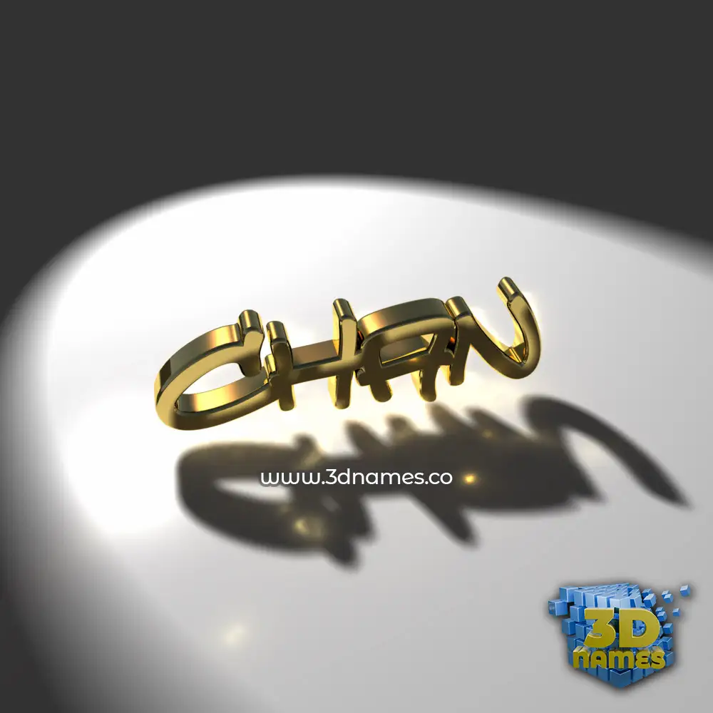 chan in Gold Shine style - 3D name wallpaper