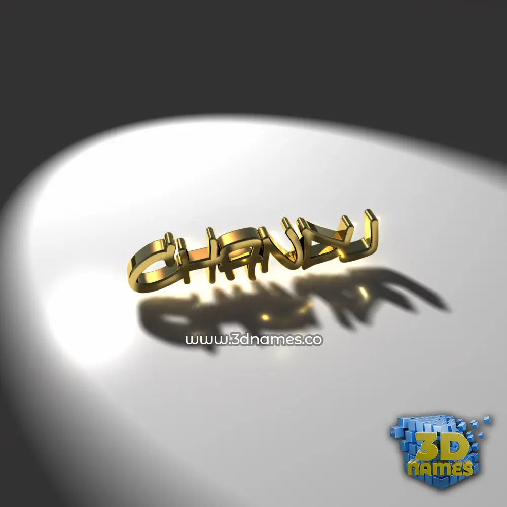 chandu in Gold Shine style - 3D name wallpaper