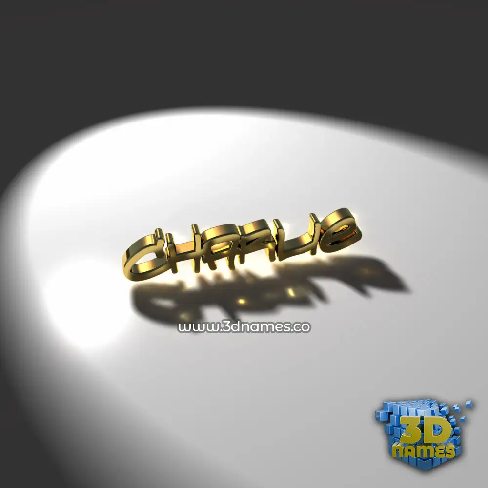 charlie in Gold Shine style - 3D name wallpaper