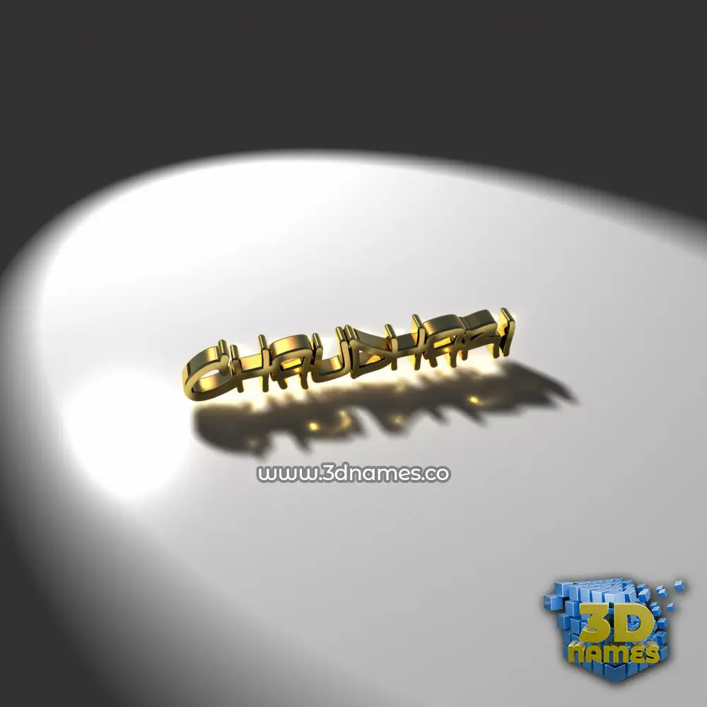 chaudhari in Gold Shine style - 3D name wallpaper