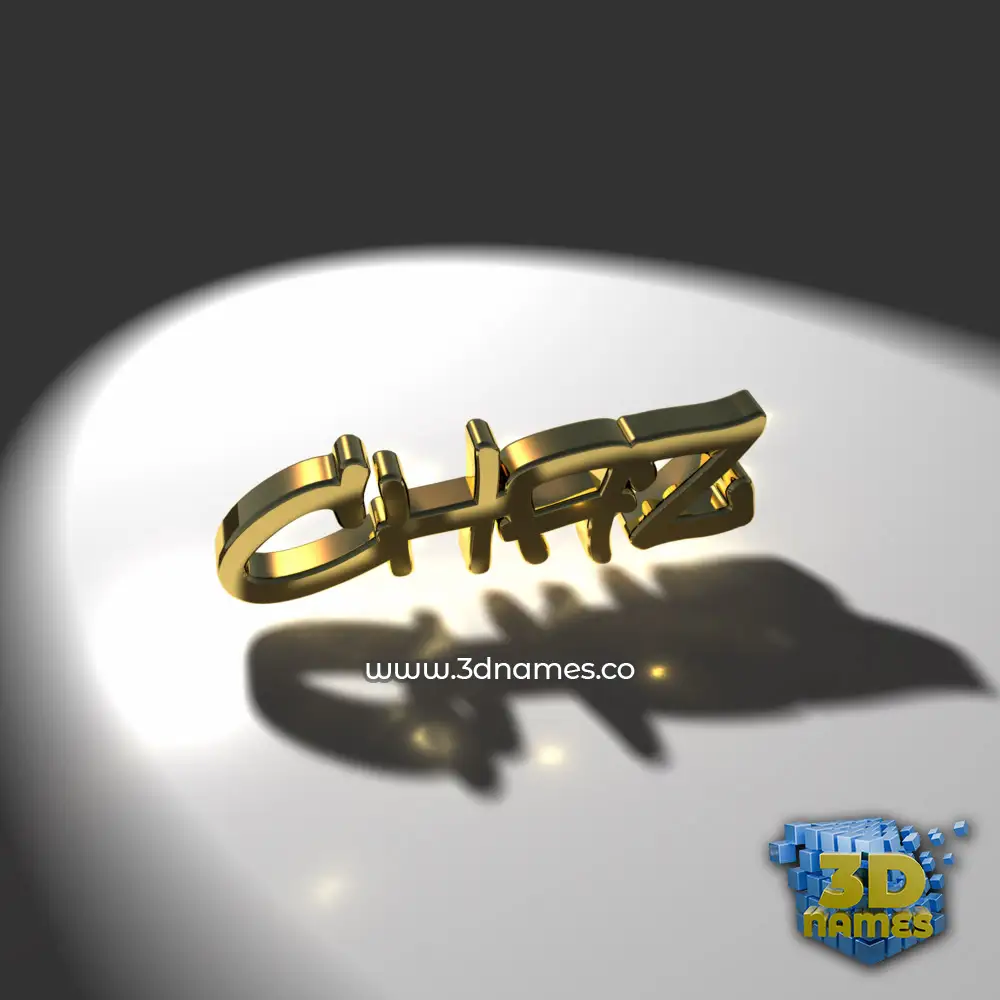 chaz in Gold Shine style - 3D name wallpaper
