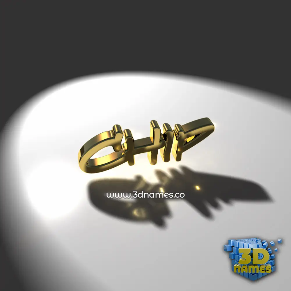 chip in Gold Shine style - 3D name wallpaper