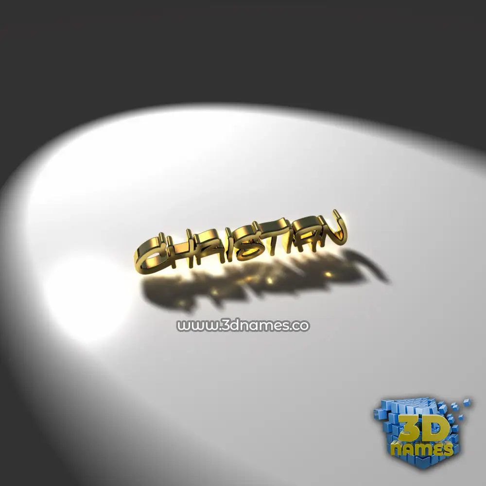 christian in Gold Shine style - 3D name wallpaper