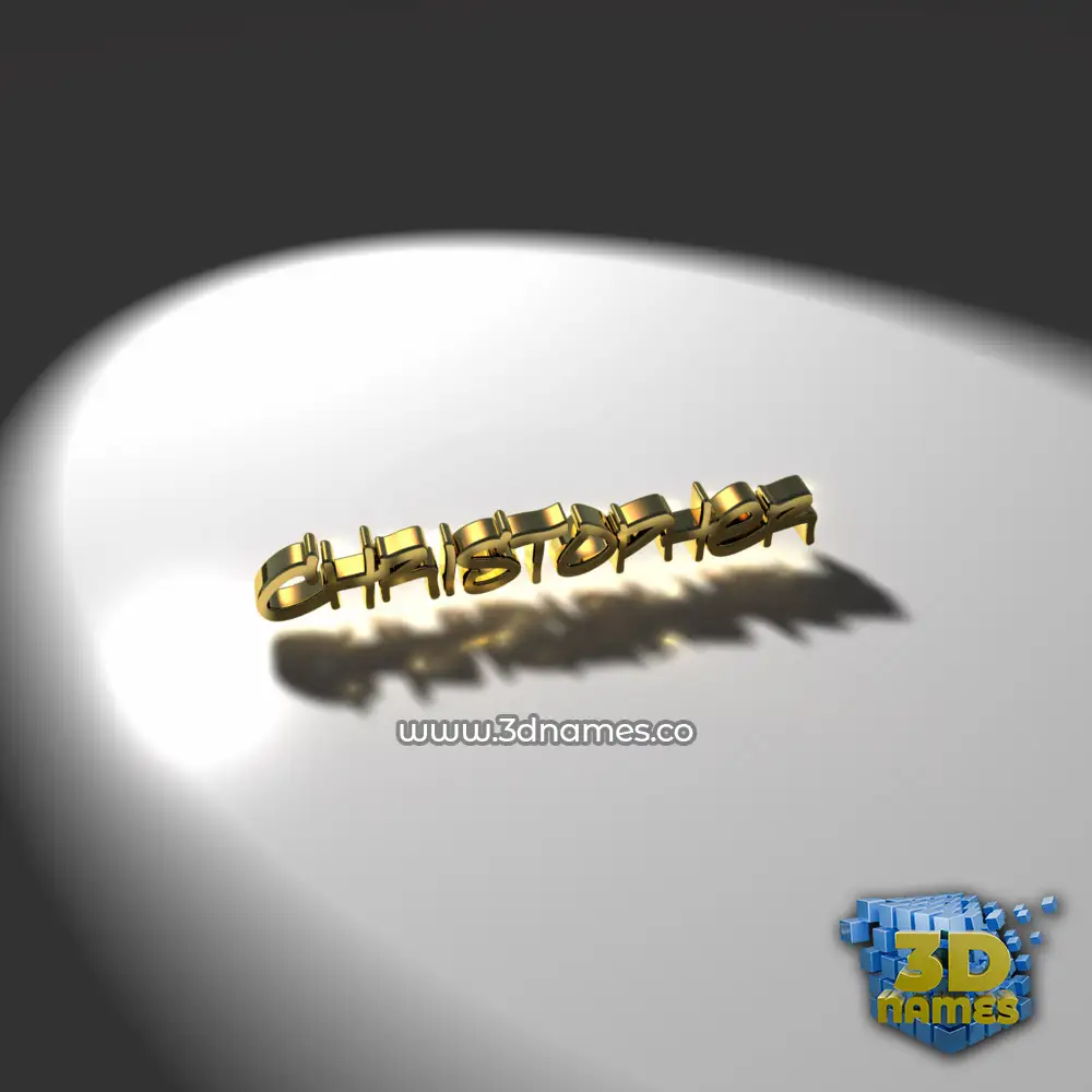 christopher in Gold Shine style - 3D name wallpaper