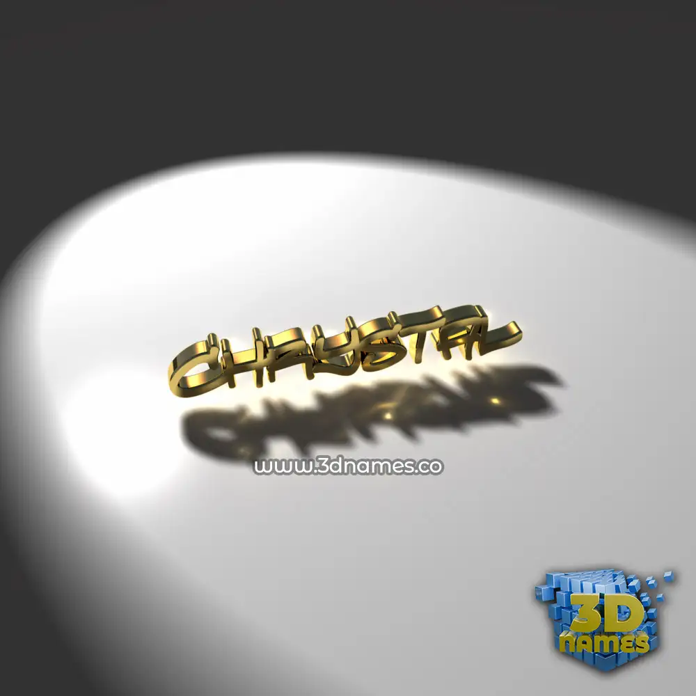 chrystal in Gold Shine style - 3D name wallpaper