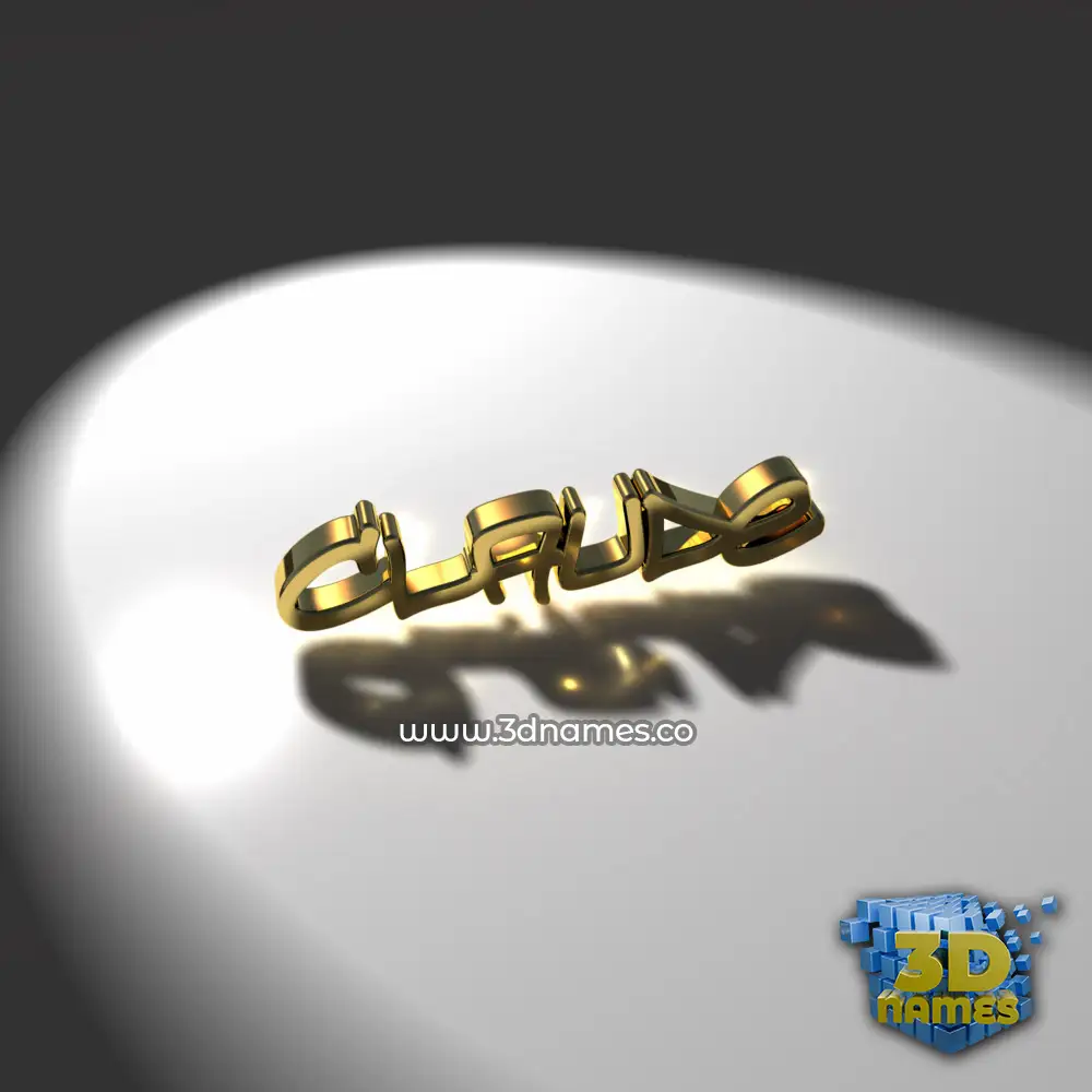 claude in Gold Shine style - 3D name wallpaper