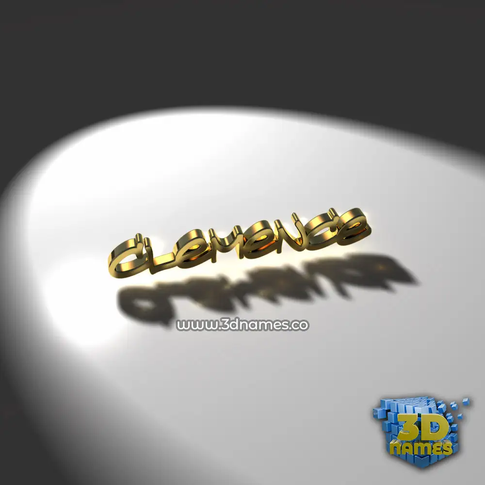 clemence in Gold Shine style - 3D name wallpaper