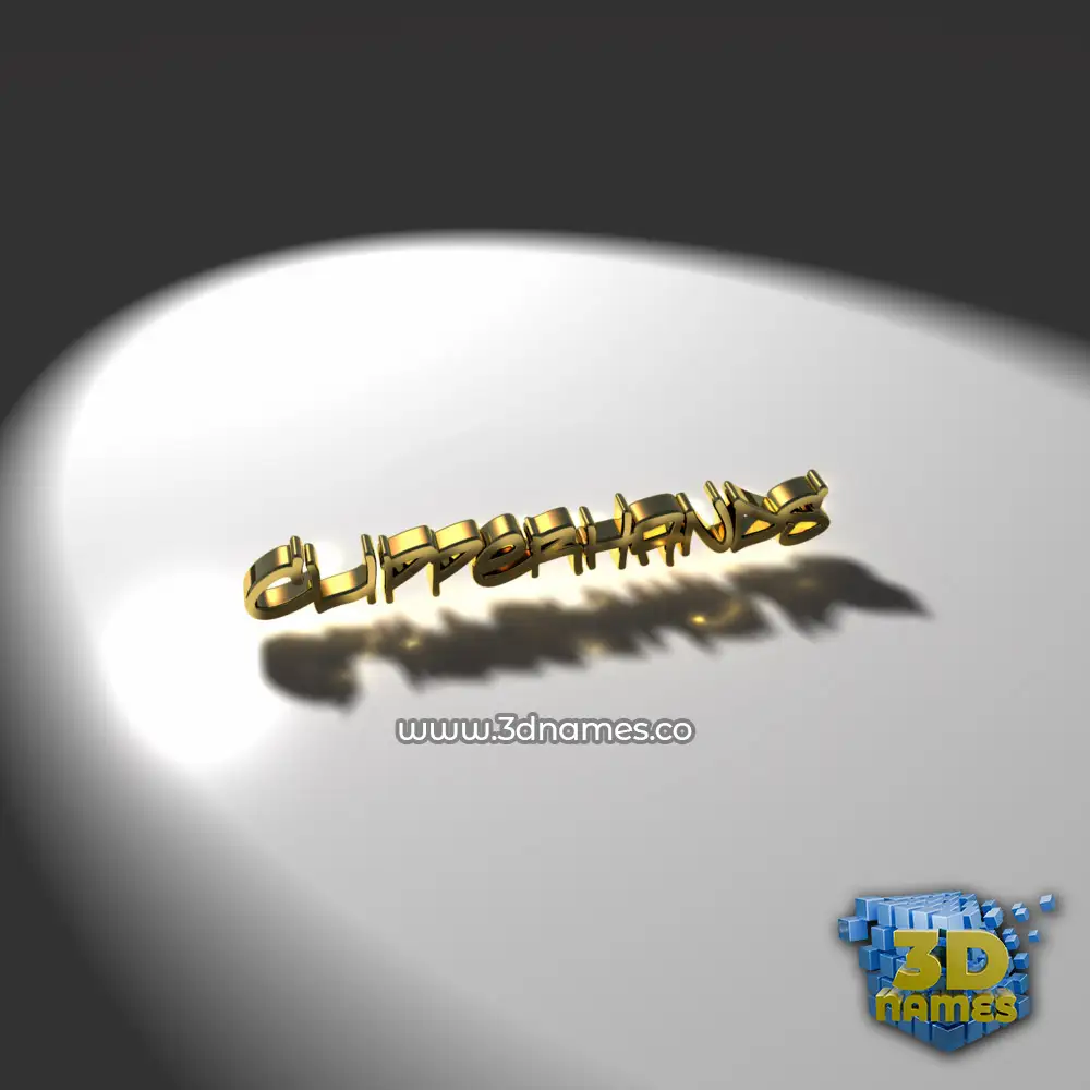 clipperhands in Gold Shine style - 3D name wallpaper