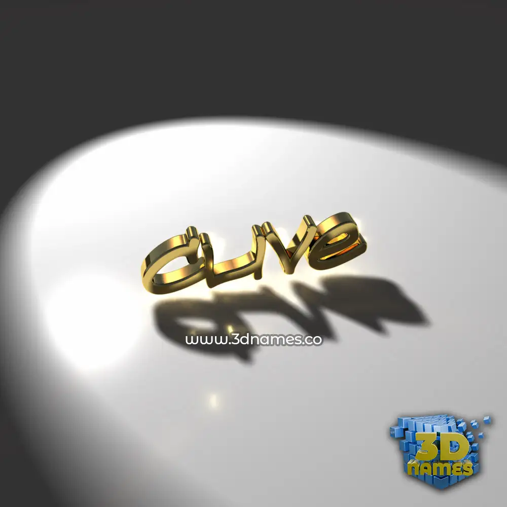clive in Gold Shine style - 3D name wallpaper