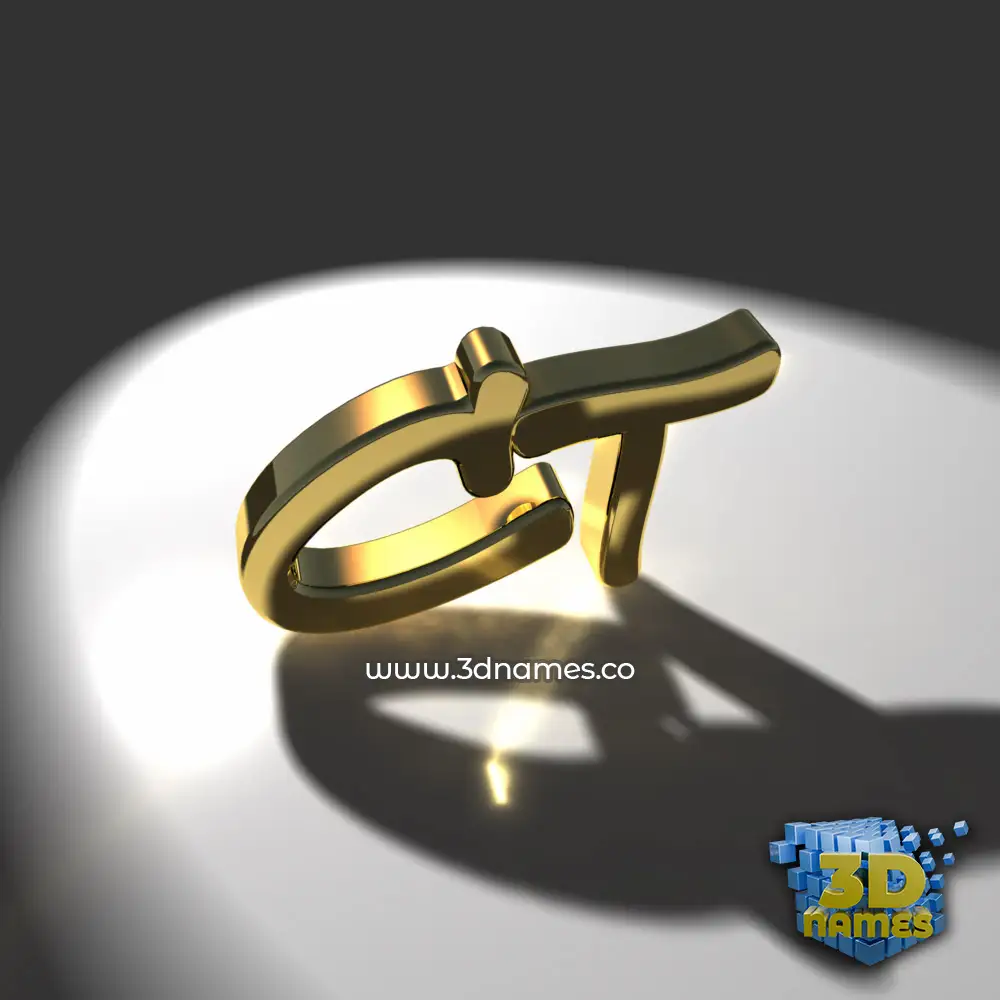 ct in Gold Shine style - 3D name wallpaper