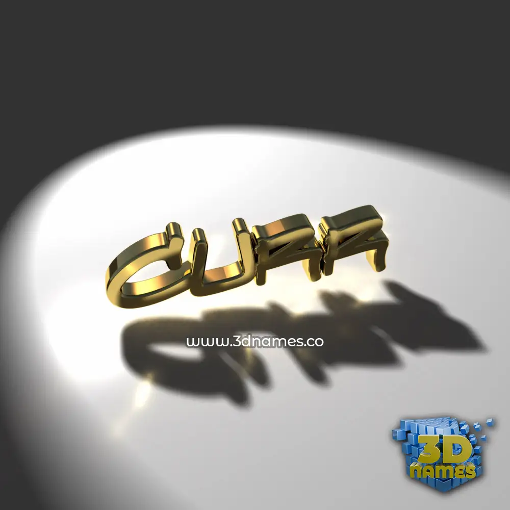 curr in Gold Shine style - 3D name wallpaper