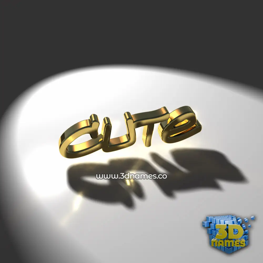 cute in Gold Shine style - 3D name wallpaper