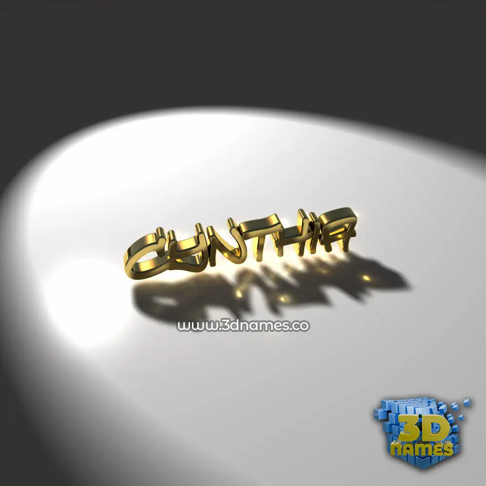 cynthia in Gold Shine style - 3D name wallpaper