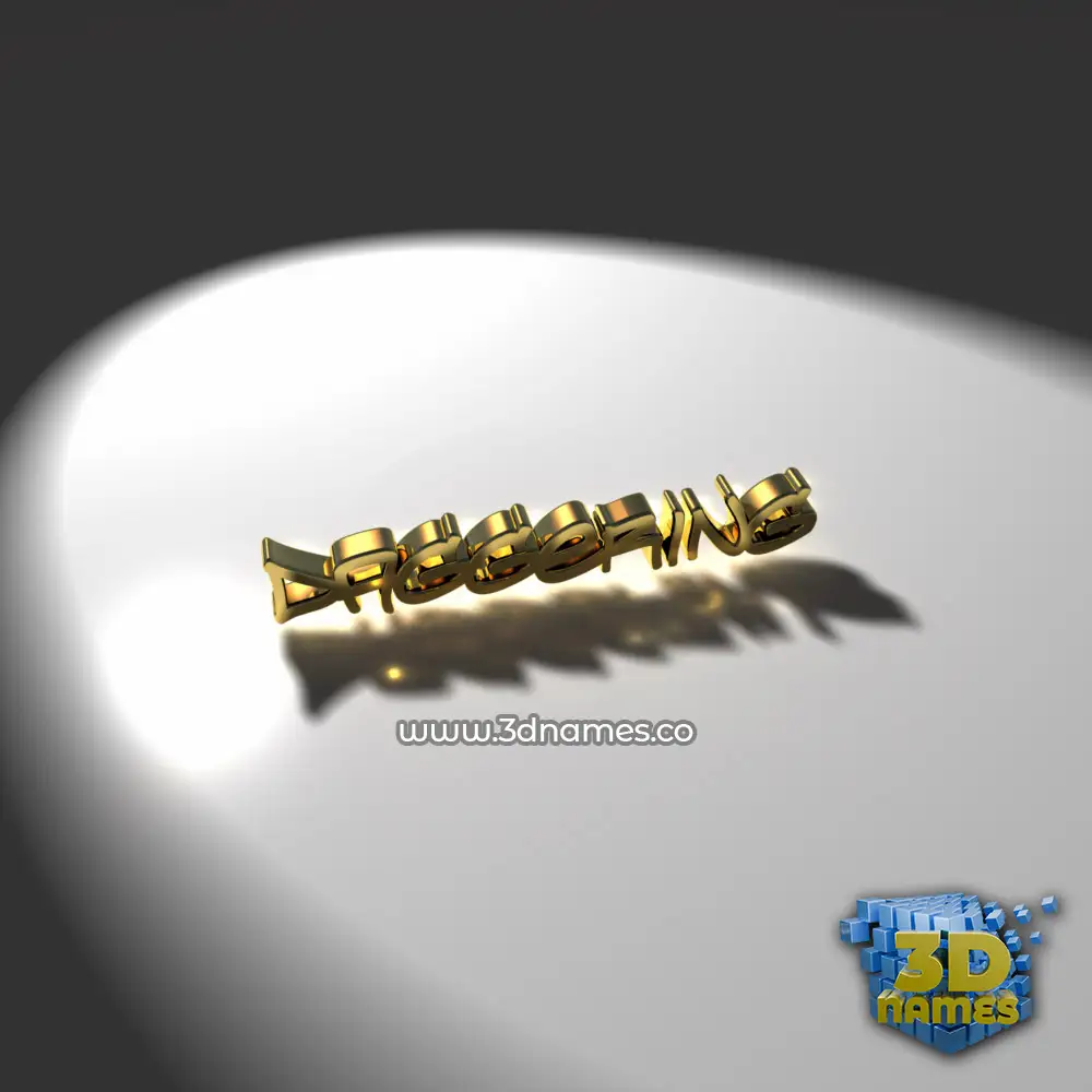 daggering in Gold Shine style - 3D name wallpaper