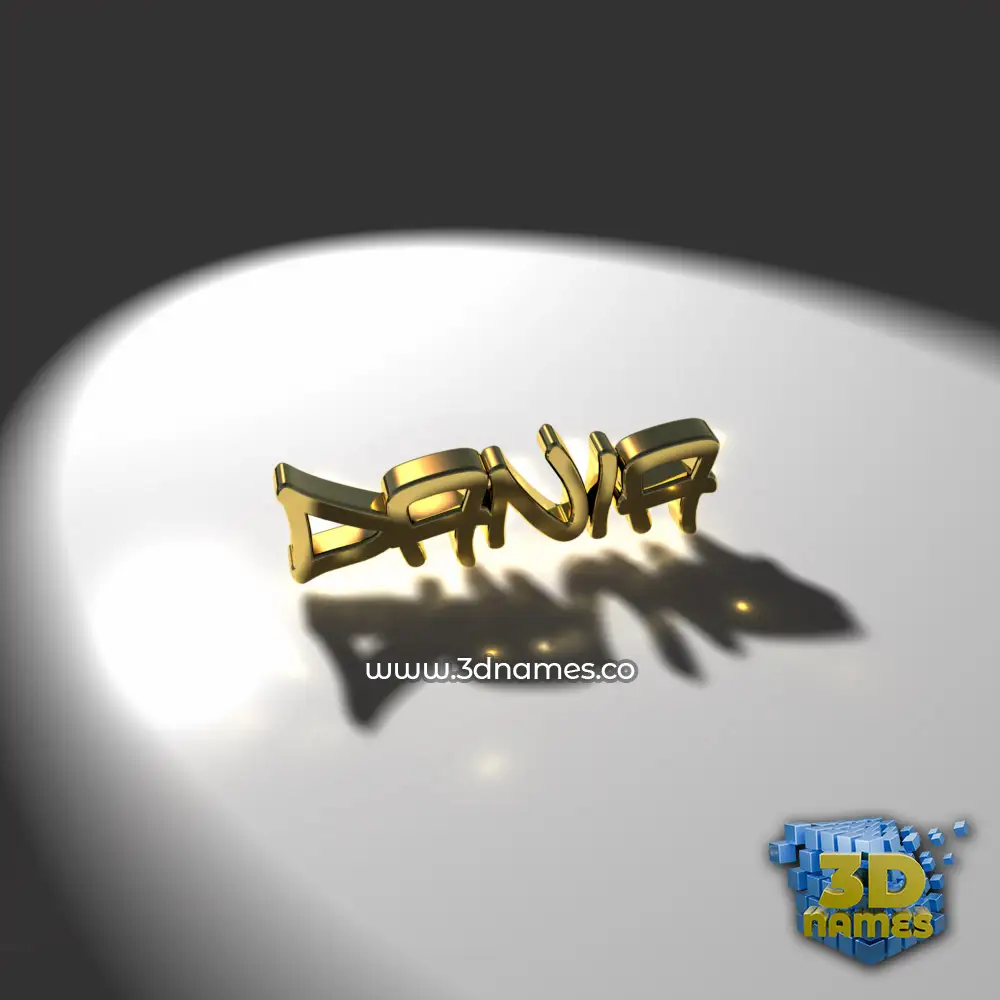 dania in Gold Shine style - 3D name wallpaper
