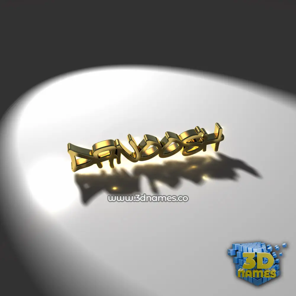 danoosh in Gold Shine style - 3D name wallpaper