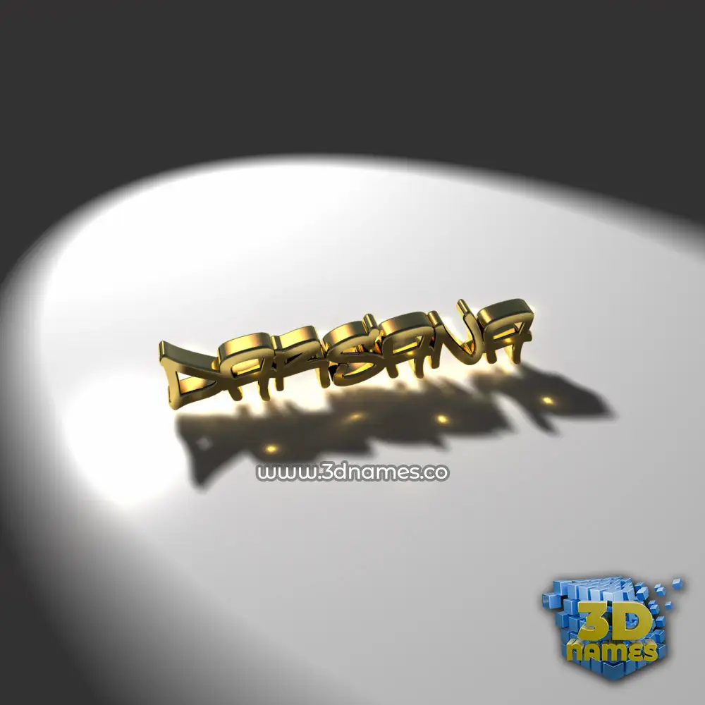 darsana in Gold Shine style - 3D name wallpaper