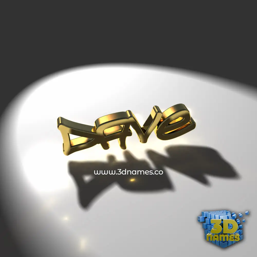 dave in Gold Shine style - 3D name wallpaper