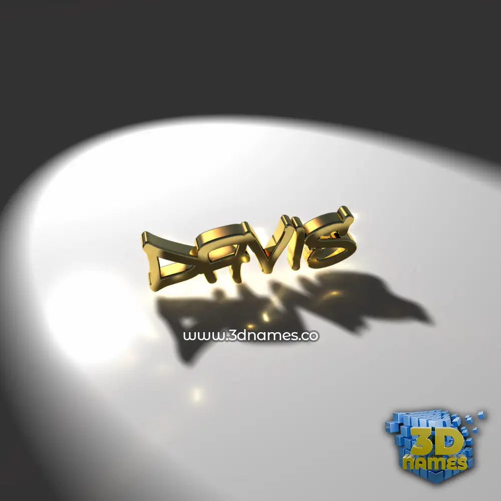 davis in Gold Shine style - 3D name wallpaper