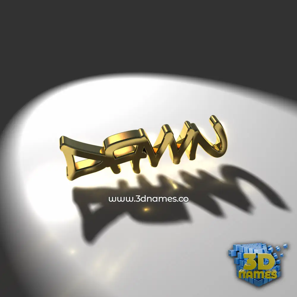 dawn in Gold Shine style - 3D name wallpaper