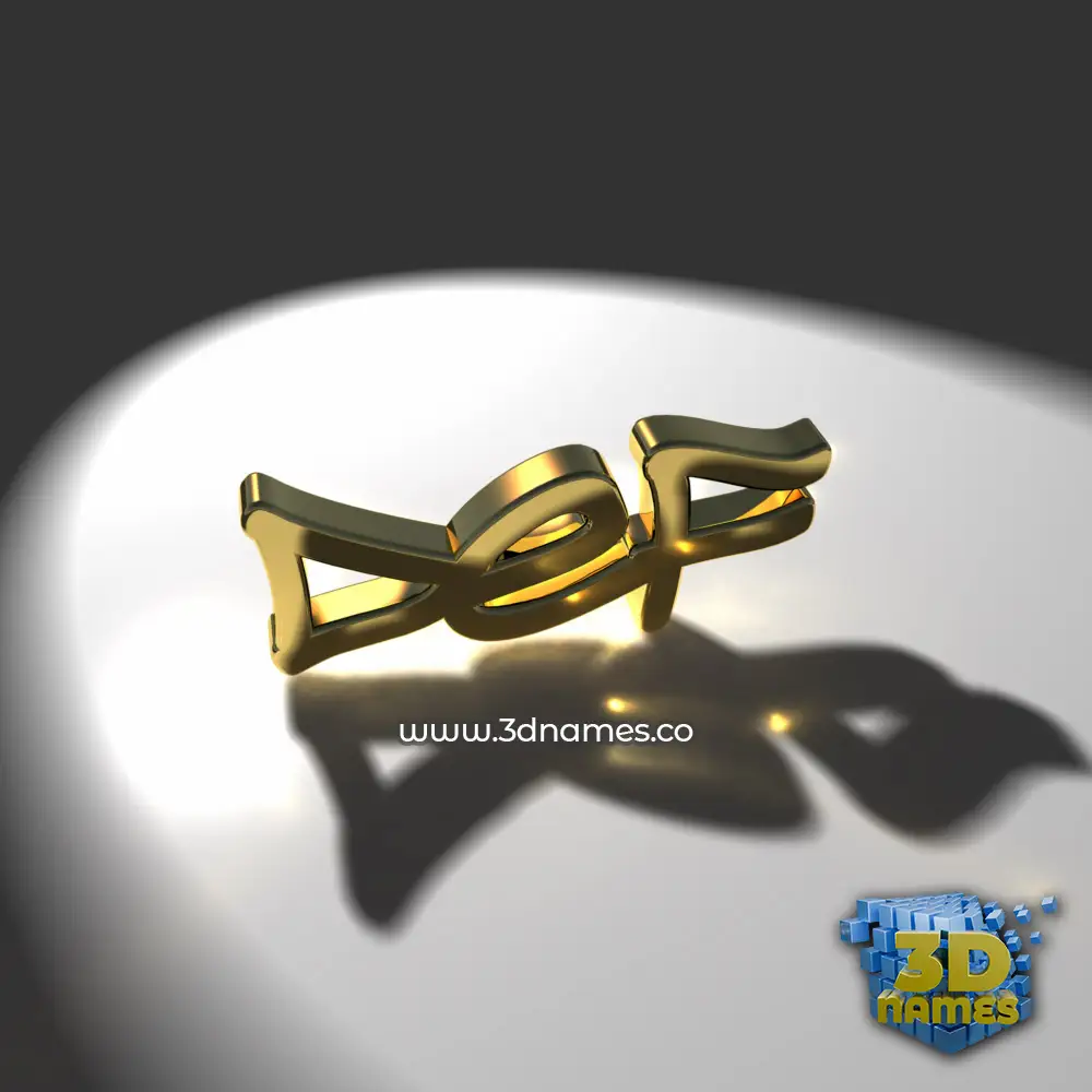 def in Gold Shine style - 3D name wallpaper