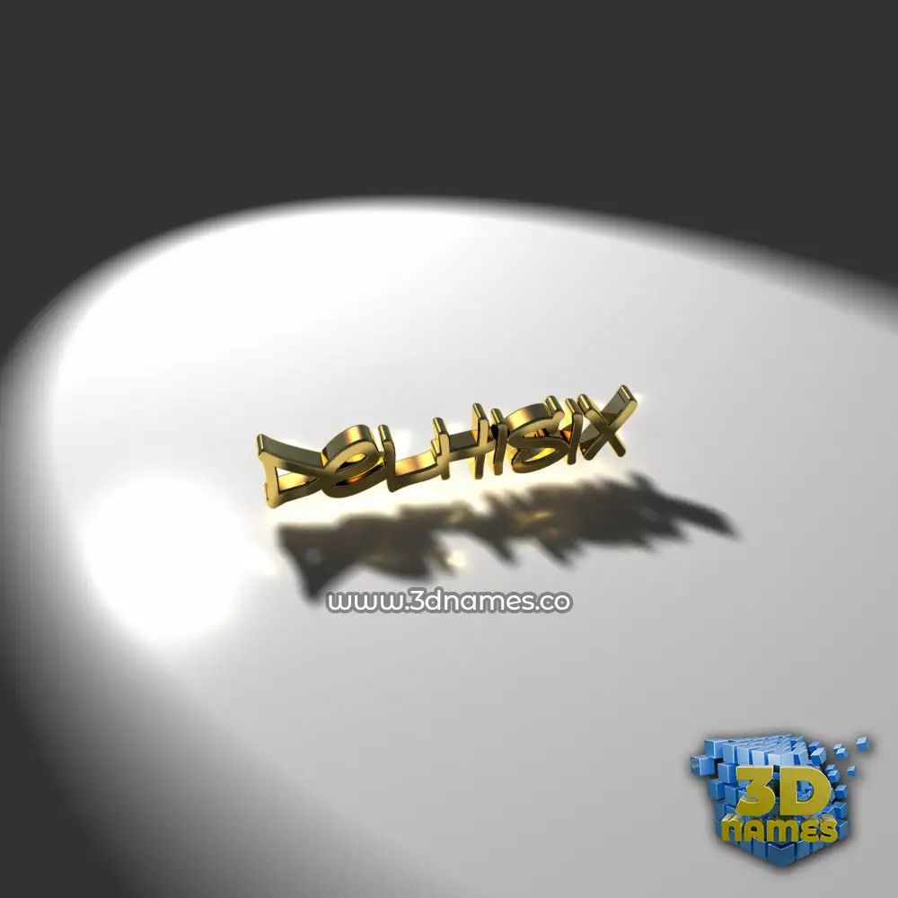 delhisix in Gold Shine style - 3D name wallpaper