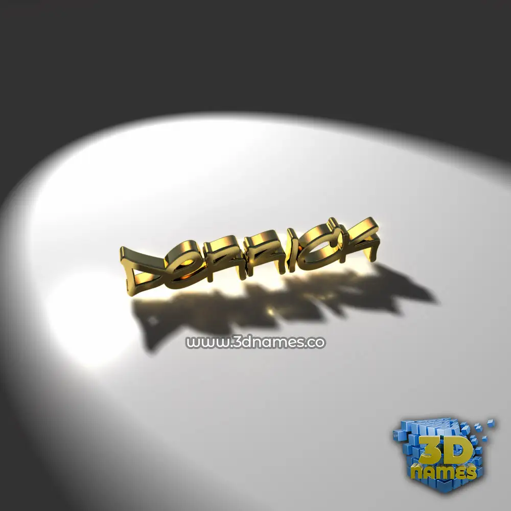 derrick in Gold Shine style - 3D name wallpaper