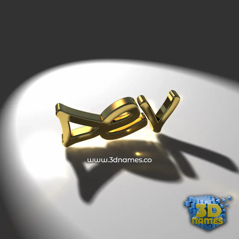 dev in Gold Shine style - 3D name wallpaper